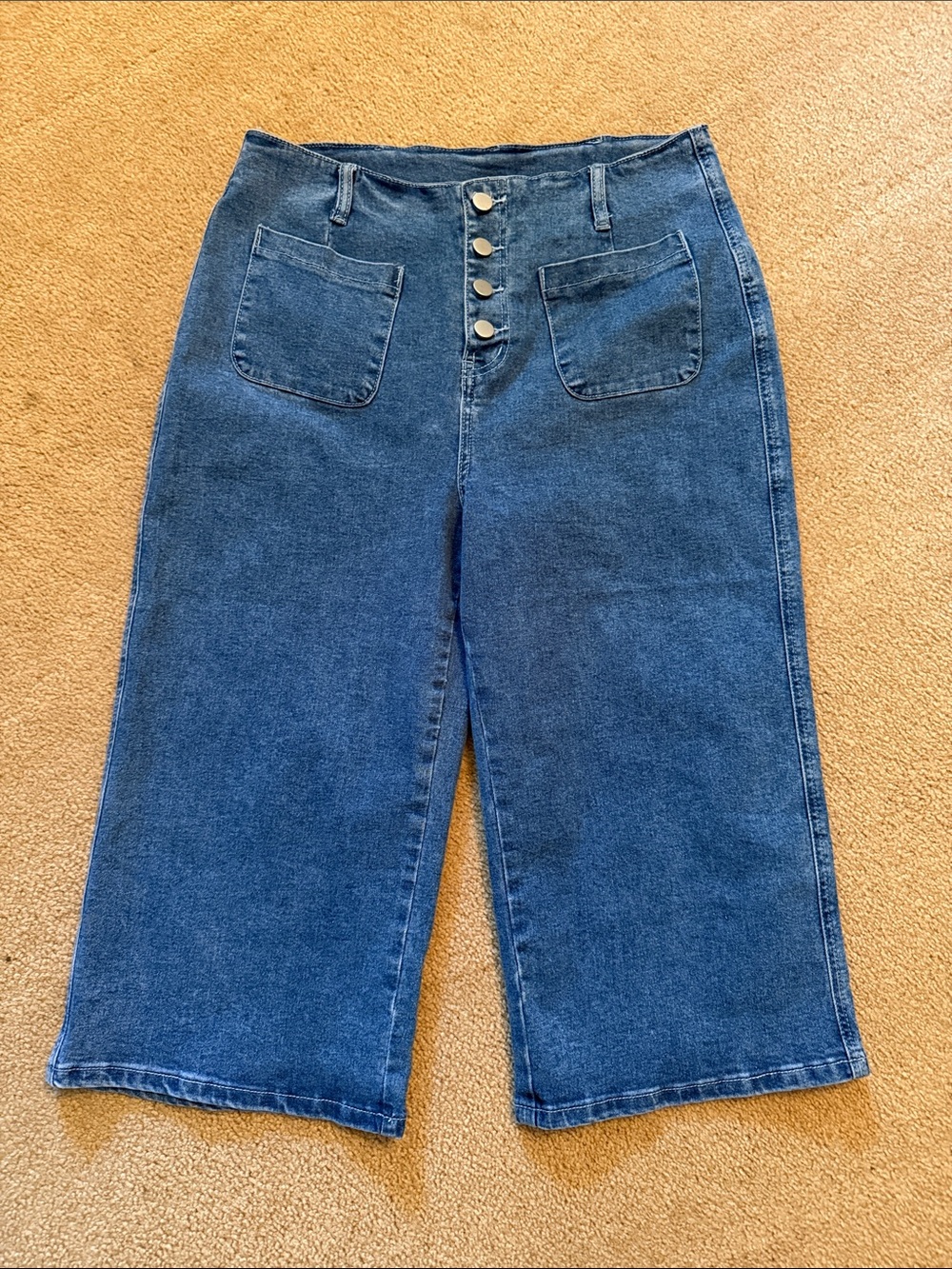 High-Rise Wide Leg Cropped Petite Jeans